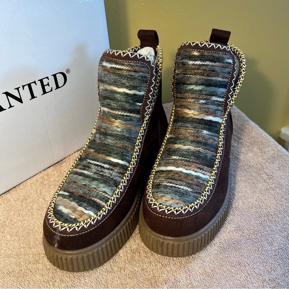 Wanted Brown and Multicolor Platform Shoes Boots